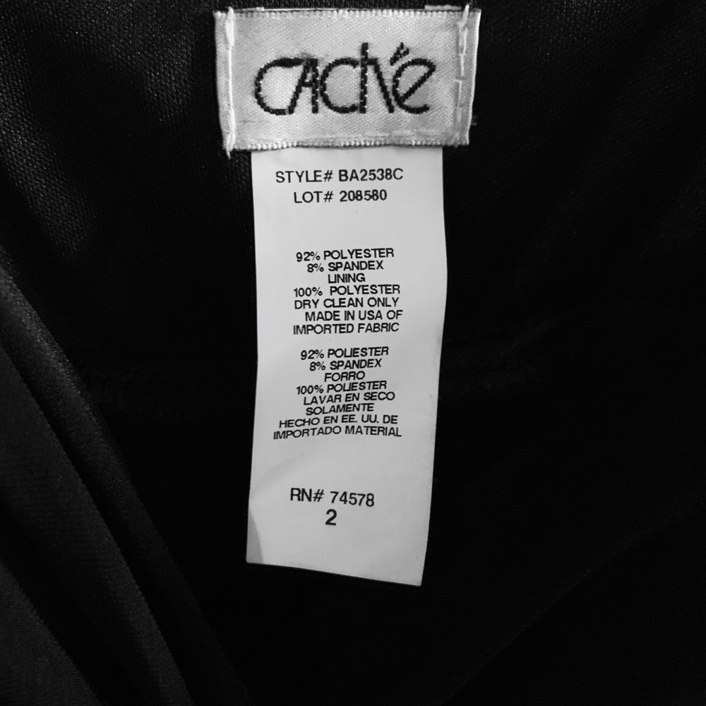 Cache Black Ruffle Bow Front Midi Evening Dress - Picture 8 of 8